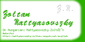 zoltan mattyasovszky business card